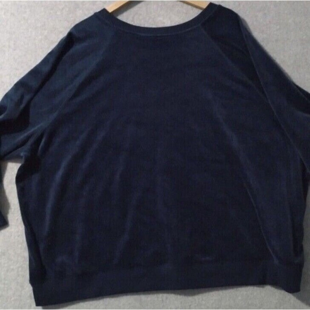 New Ava & Viv Navy Blue Velour Jogger Pants & Crewneck Sweatshirt Set -Sz 2X NWT - Picture 9 of 12